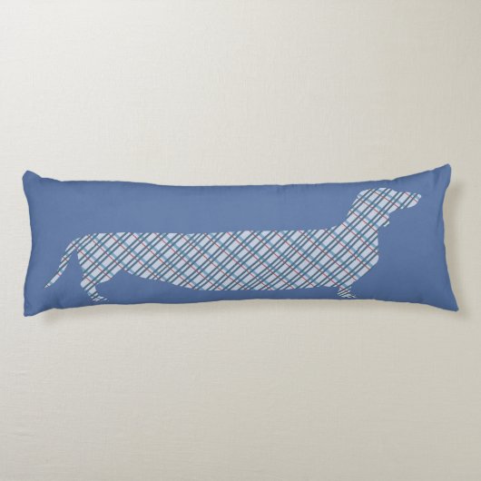 Pset Dachshund op Blue Lichaamskussen (Achterkant)