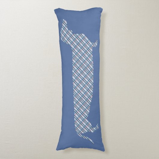 Pset Dachshund op Blue Lichaamskussen (Voorkant Verticaal)