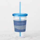 Pset Dachshund op Blue Personalized Acryl Drinkbeker (Voorkant)