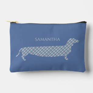 Pset Dachshund op Blue Personalized Etui