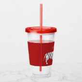 Pset Dachshund op Red Acryl Drinkbeker (Rechts)