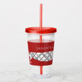 Pset Dachshund op Red Acryl Drinkbeker (Voorkant)