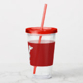 Pset Dachshund op Red Acryl Drinkbeker (Achterkant)