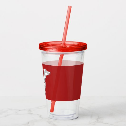 Pset Dachshund op Red Acryl Drinkbeker (Achterkant)