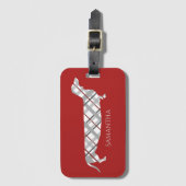 Pset Dachshund op Red Bagagelabel (Voorkant (verticaal))