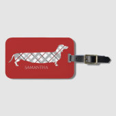 Pset Dachshund op Red Bagagelabel (Voorkant (horizontaal))