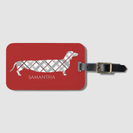 Pset Dachshund op Red Bagagelabel