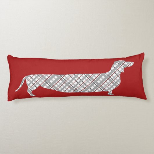 Pset Dachshund op Red Lichaamskussen (Achterkant)