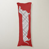 Pset Dachshund op Red Lichaamskussen (Voorkant Verticaal)