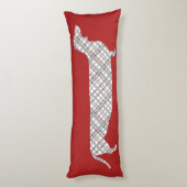 Pset Dachshund op Red Lichaamskussen (Achterkant (Verticaal))