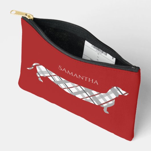 Pset Dachshund op Red Personalized Etui (Open)