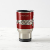 Pset Dachshund op Red Personalized Reisbeker (Center)