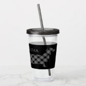 Pset Dachshund op zwart-persoonlijk Acryl Drinkbeker (Links)