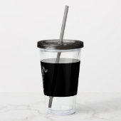 Pset Dachshund op zwart-persoonlijk Acryl Drinkbeker (Achterkant)