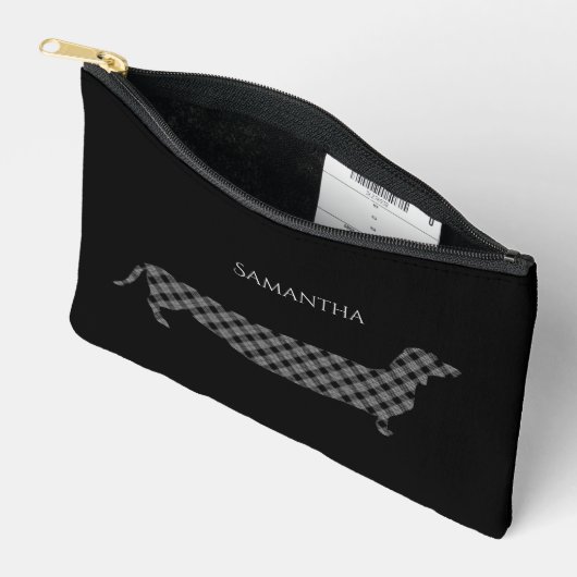 Pset Dachshund op zwart-persoonlijk Etui (Open)
