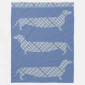 Pset Dachshunds on Blue Fleece Deken (Voorkant)