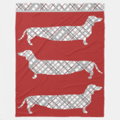 Pset Dachshunds on Red Fleece (Voorkant)