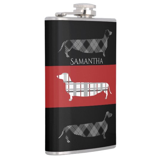 Pset Dachshunds on Striped Personalized Heupfles (Rechts)