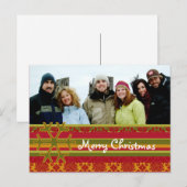 Pset Damask Merry-Briefkaart voor kerstmis Feestdagenkaart (Voorkant / Achterkant)