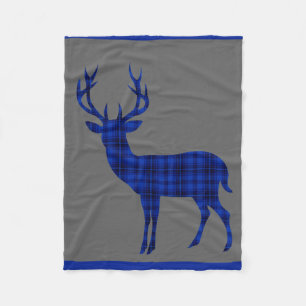 Pset Deer Stag Silhouette   Koolkool blauw Fleece Deken