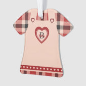 Pset Dress Heart Pinafore Figurine Gepersonaliseer Ornament (voorkant)