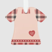 Pset Dress Heart Pinafore Figurine Gepersonaliseer Ornament (achterkant)