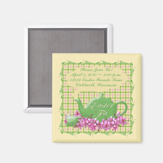 Pset Easter Tea Save the Date Magneet (Voorkant / Achterkant)