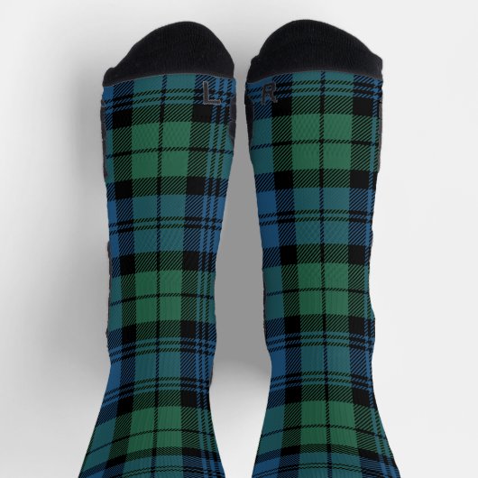 Pset Elegant Clan Campbell Green Check Tartan Sokken (Top)