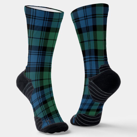 Pset Elegant Clan Campbell Green Check Tartan Sokken (Gebogen)