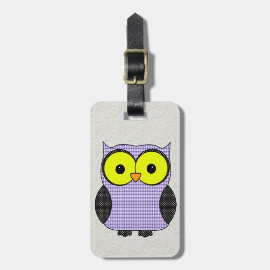 Pset en Polka Dot Owl V2 Bagagelabel (Voorkant verticaal)