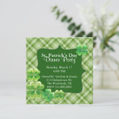 Pset en Shamrocks St. Patrick's Day Invitation Kaart (Staand voorkant)