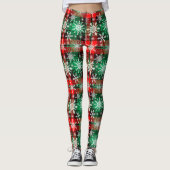 Pset en Snowflakes kerst Leggings (Voorkant)