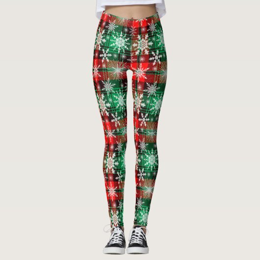 Pset en Snowflakes kerst Leggings (Voorkant)