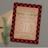 Pset + Evergreen Branches Wedding Invite Kaart