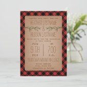 Pset + Evergreen Branches Wedding Invite Kaart (Staand voorkant)
