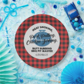 Pset Fathers Day Rustic BBQ Dad Personalized Papieren Bordje (Feest)