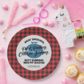 Pset Fathers Day Rustic BBQ Dad Personalized Papieren Bordje (Feest)