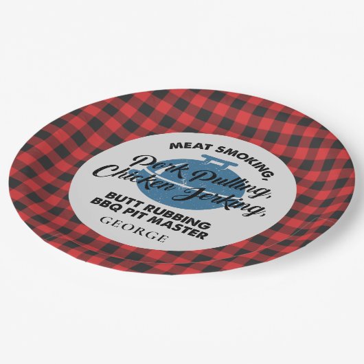 Pset Fathers Day Rustic BBQ Dad Personalized Papieren Bordje (Gekanteld)