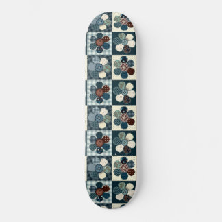 Pset Floral Gingham Patch Style Editable Persoonlijk Skateboard