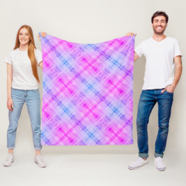 Pset Fuschia Blue Boho Fleece Deken