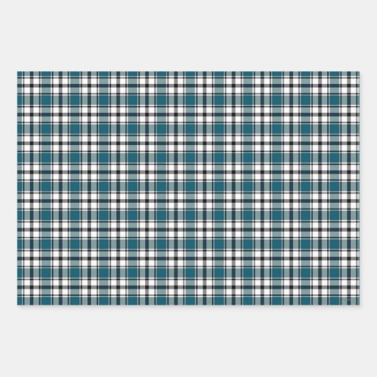 Pset Gift Wrap in Blauwgroen, bruine en Paarse HAM Inpakpapier Vel (Voorkant)