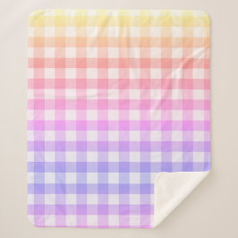 Pset Gingham Land Pink Paars Modern Simple Sherpa Deken