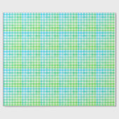 Pset Gingham Lime Green Blue Modern Simple Check Cadeaupapier (Vlak)