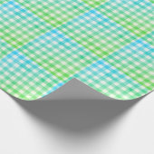 Pset Gingham Lime Green Blue Modern Simple Check Cadeaupapier (Hoek)
