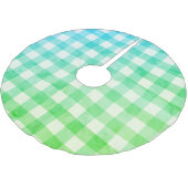Pset Gingham Lime Green Blue Modern Simple Check Kerstboom Rok (Gekanteld)