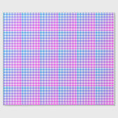 Pset Gingham Pink Blue Modern Simple Check Cadeaupapier (Vlak)