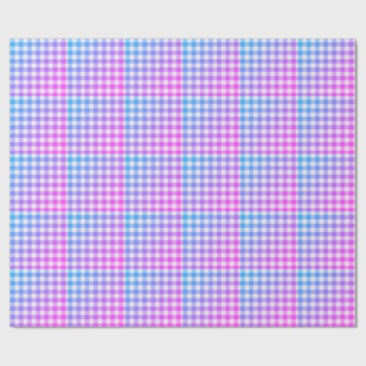 Pset Gingham Pink Blue Modern Simple Check Cadeaupapier (Vlak)