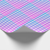 Pset Gingham Pink Blue Modern Simple Check Cadeaupapier (Hoek)