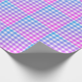 Pset Gingham Pink Blue Modern Simple Check Cadeaupapier