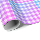 Pset Gingham Pink Blue Modern Simple Check Cadeaupapier (Rol Hoek)